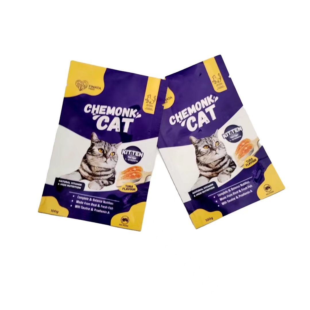 Low price Custom Pet food stand up pouch plastic cat food packaging bagsDTPAC