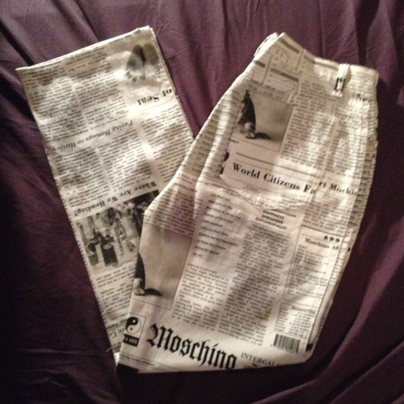 Moschino Jeans Rare Vintage 9s Moschino Print Newspaper Pants Poshmark