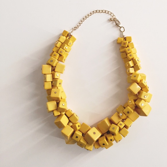 H&M Jewelry Hm Yellow Cube Necklace Gold Hardware Poshmark