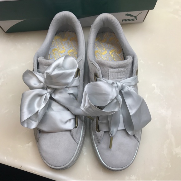 Shoes Puma Suede Heart Ribbon Laces Poshmark