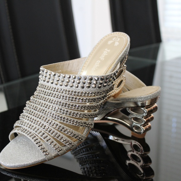 JohnFashion Shoes John Fashion Rhinestone Evening Slide Sandal