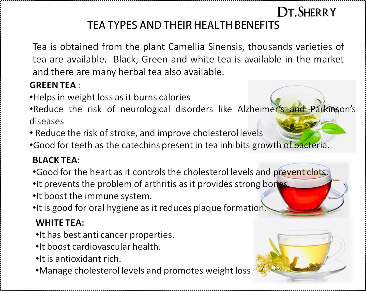 Different Types of Teas and Their Benefits Dietician Sherry