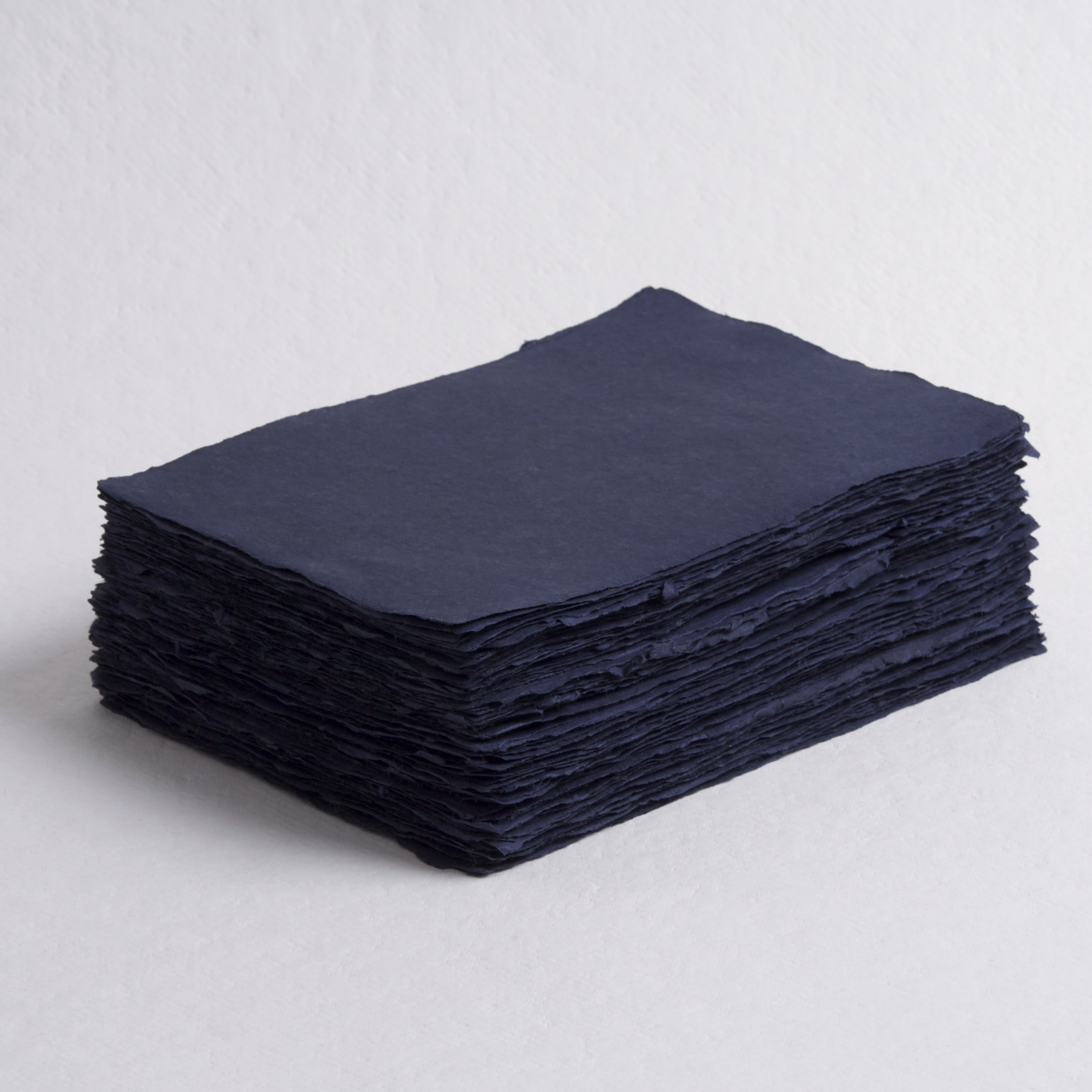 Deep Blue, 5" x 7", 200 gsm Deckle Edge Paper Sri Aurobindo Handmade Paper, Pondicherry