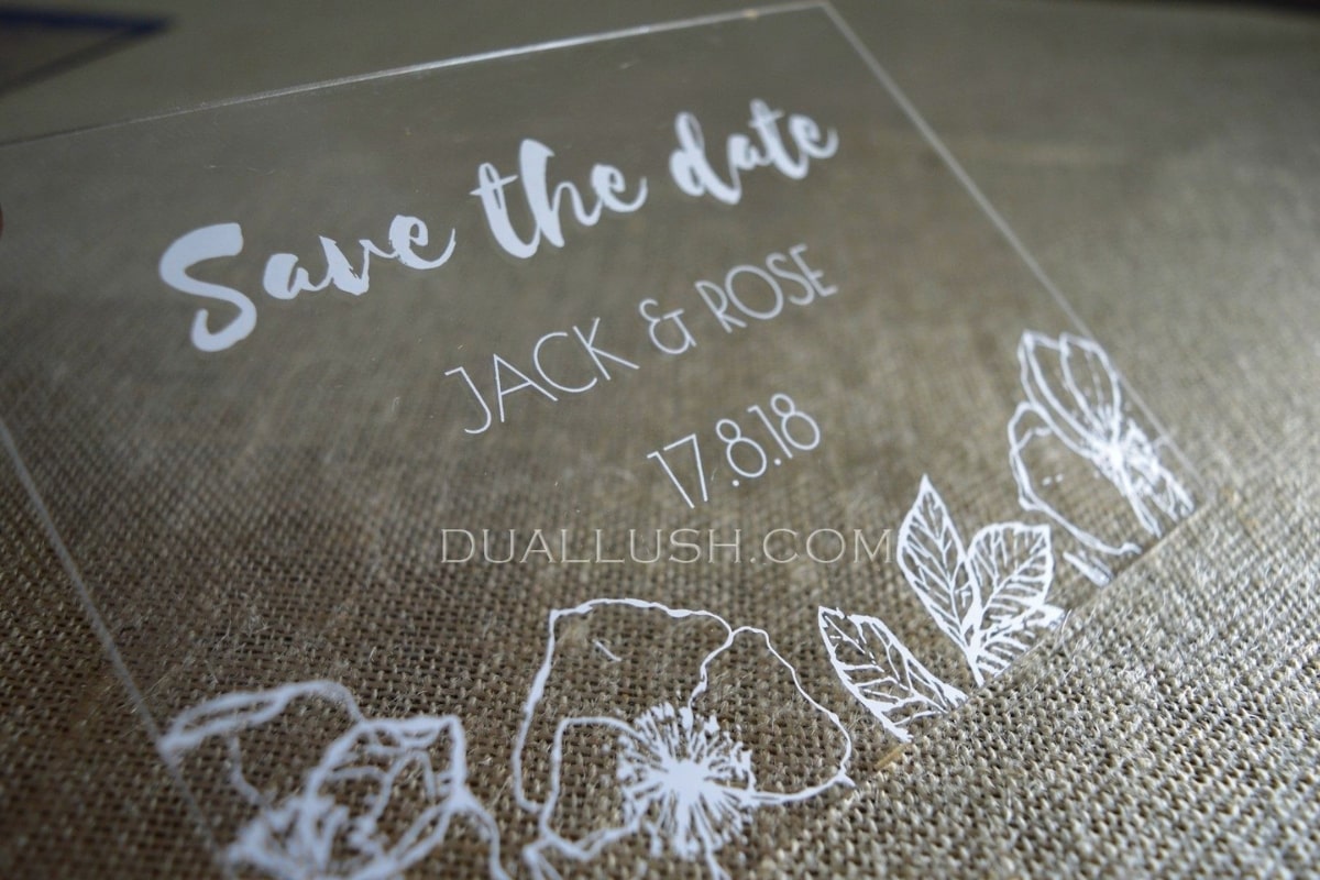 Save the Date Invitation In Clear Acrylic