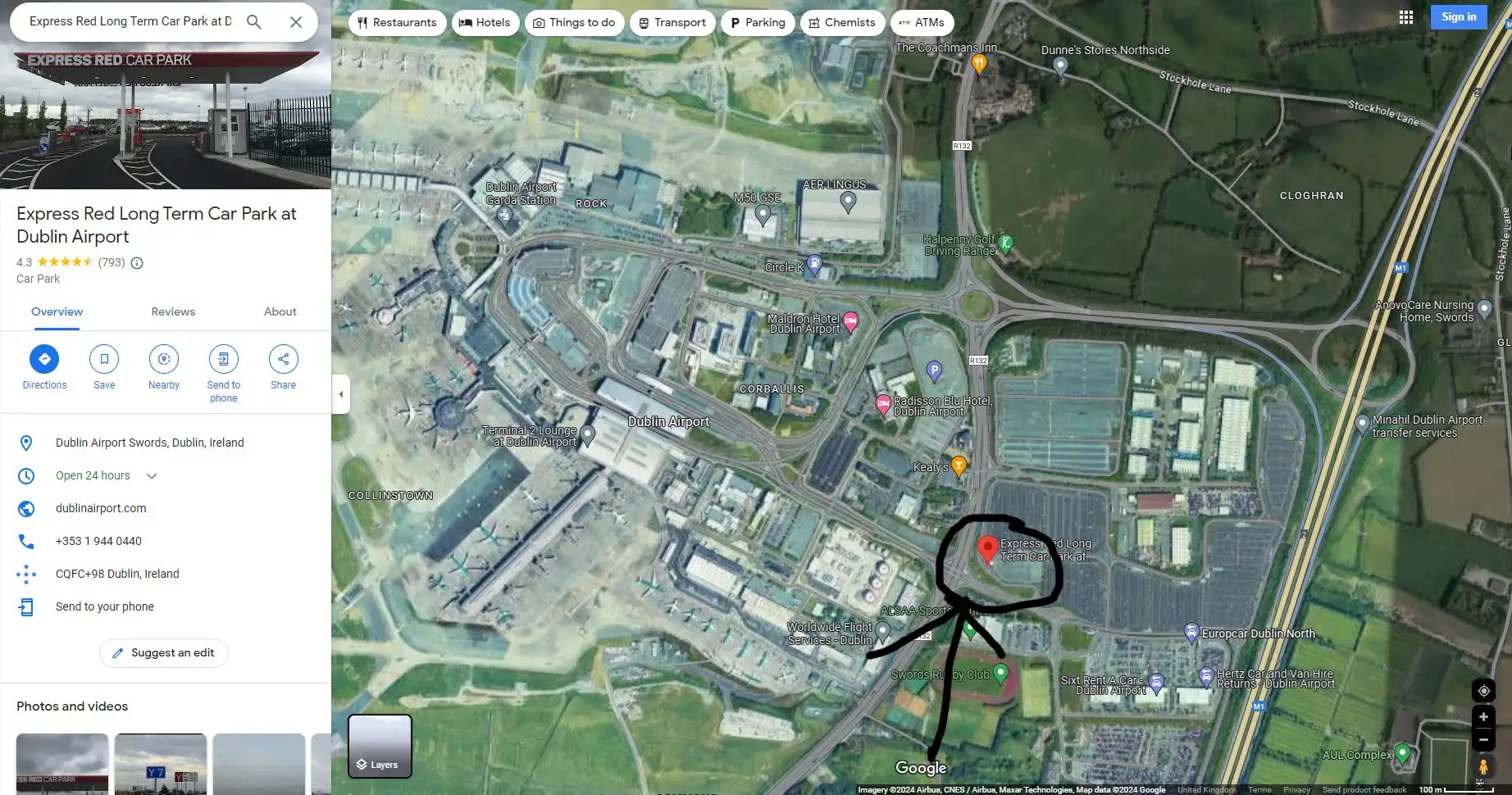 Express Red Car Park long term car park at Dublin airport