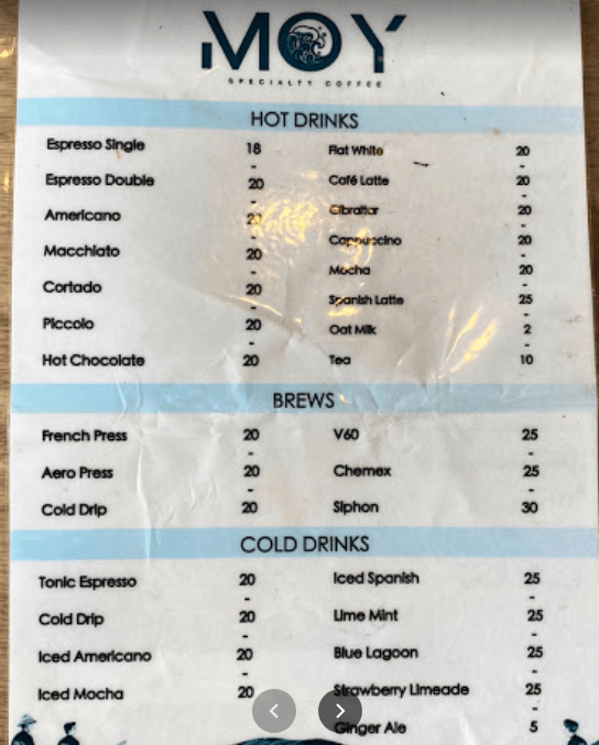 MOY SPECIALTY COFFEE دبي (الاسعار + المنيو + الموقع) مطاعم و كافيهات دبي