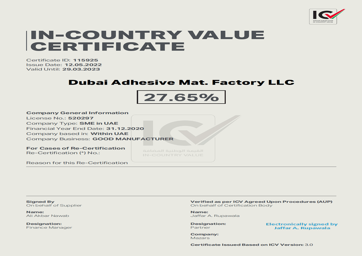 Projects Dubai Adhesive