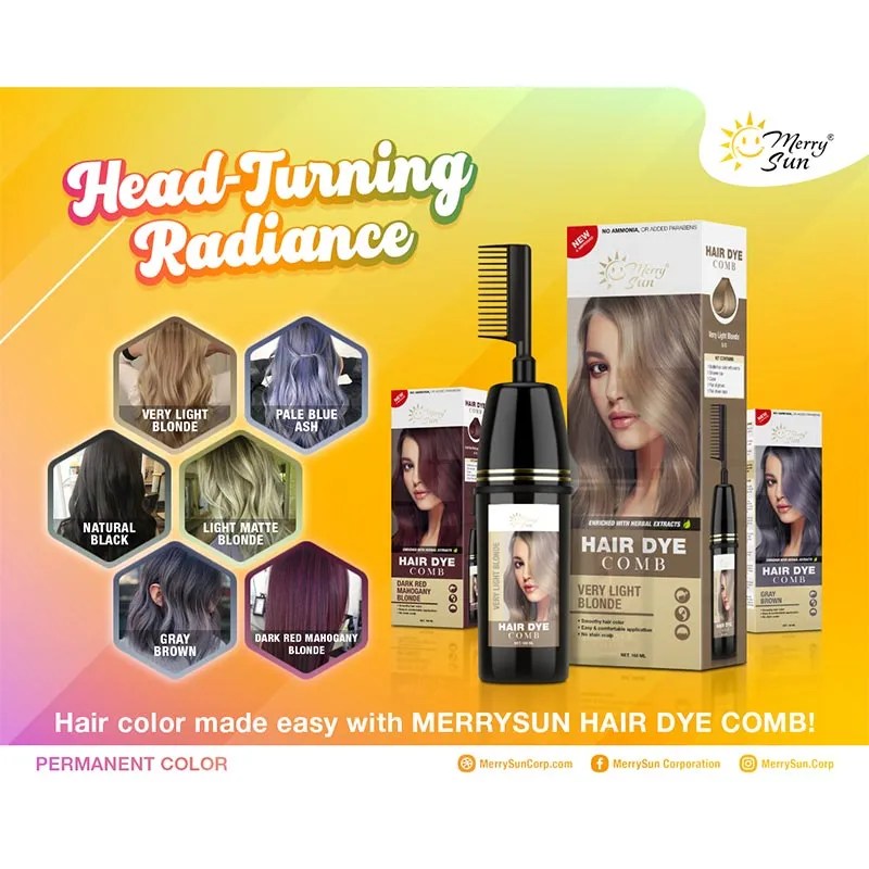 Merry Sun Permanent Hair Dye Comb Gray Brown By Merrysun Corporation