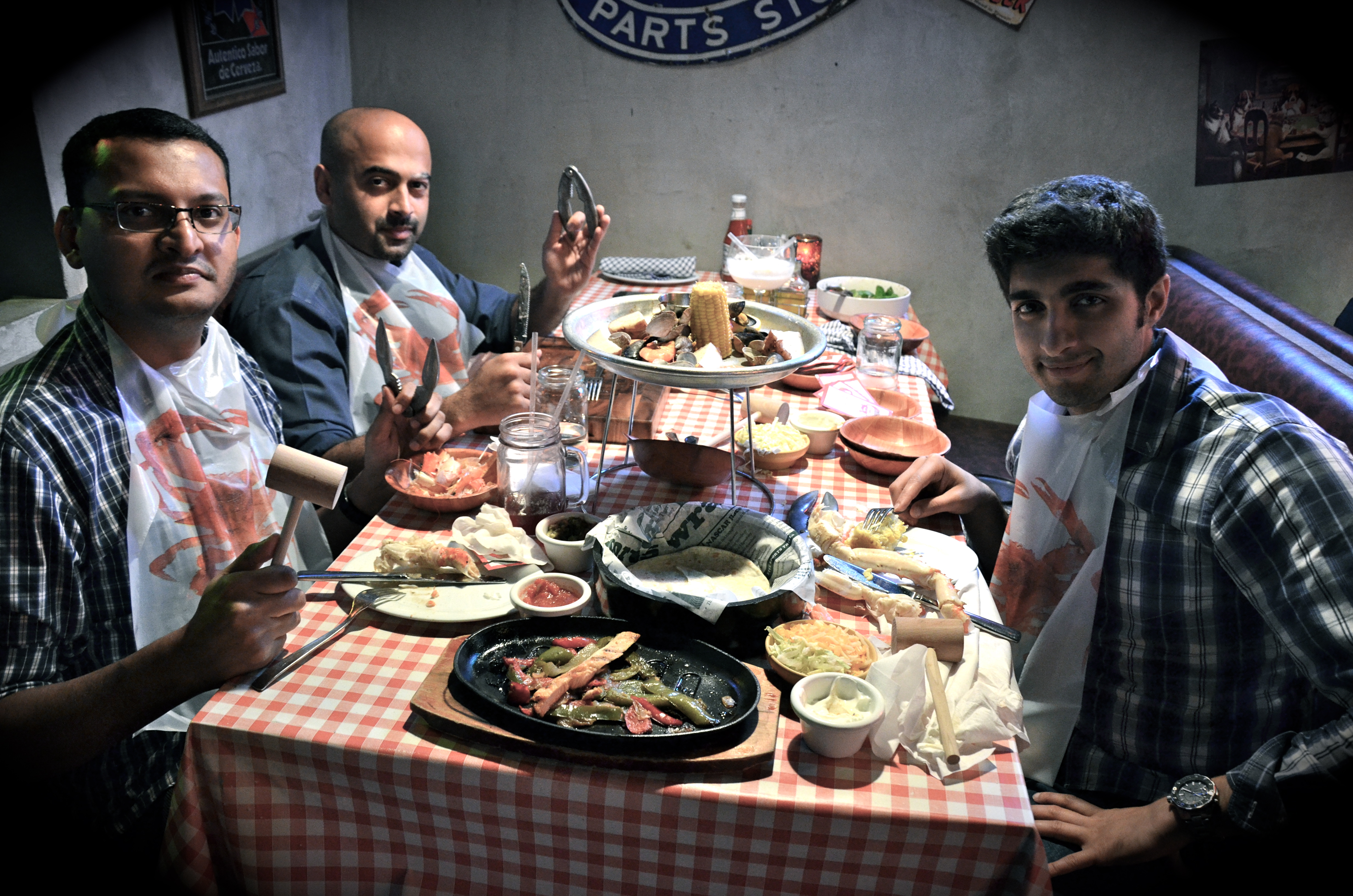 Our dinner table at CLAW BBQ