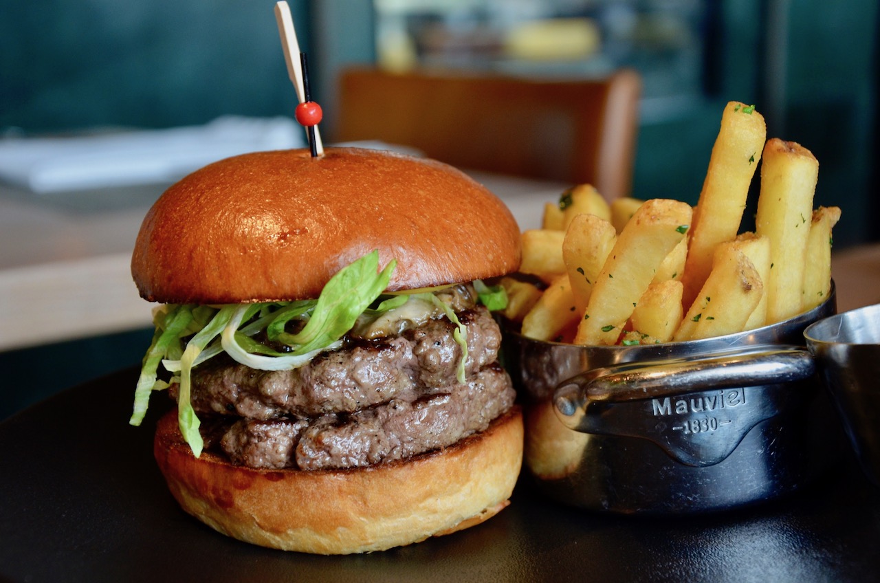 Truffle Mushroom Beef Burger AED 64 Shitake, mushroom, white