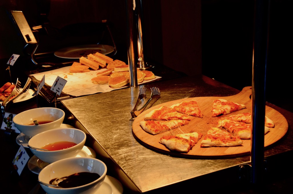 Pizza, waffles and pancakes