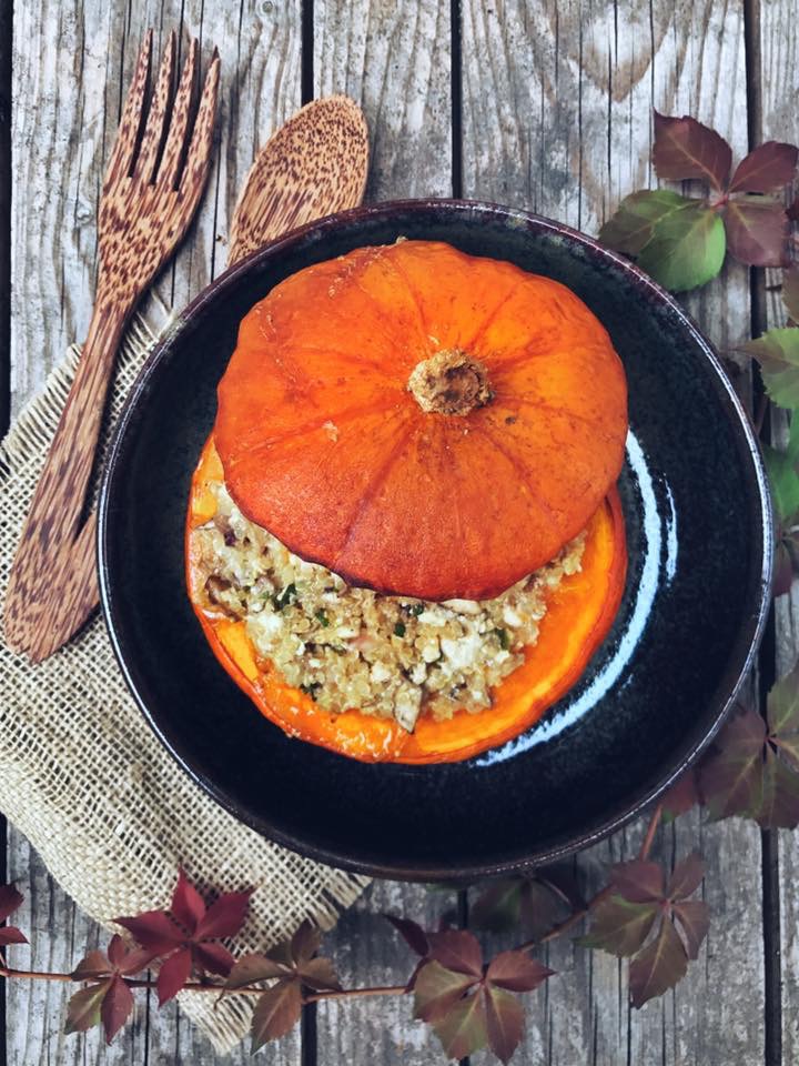 Potimarron farci avec une farce vegan du bio dans mon bento