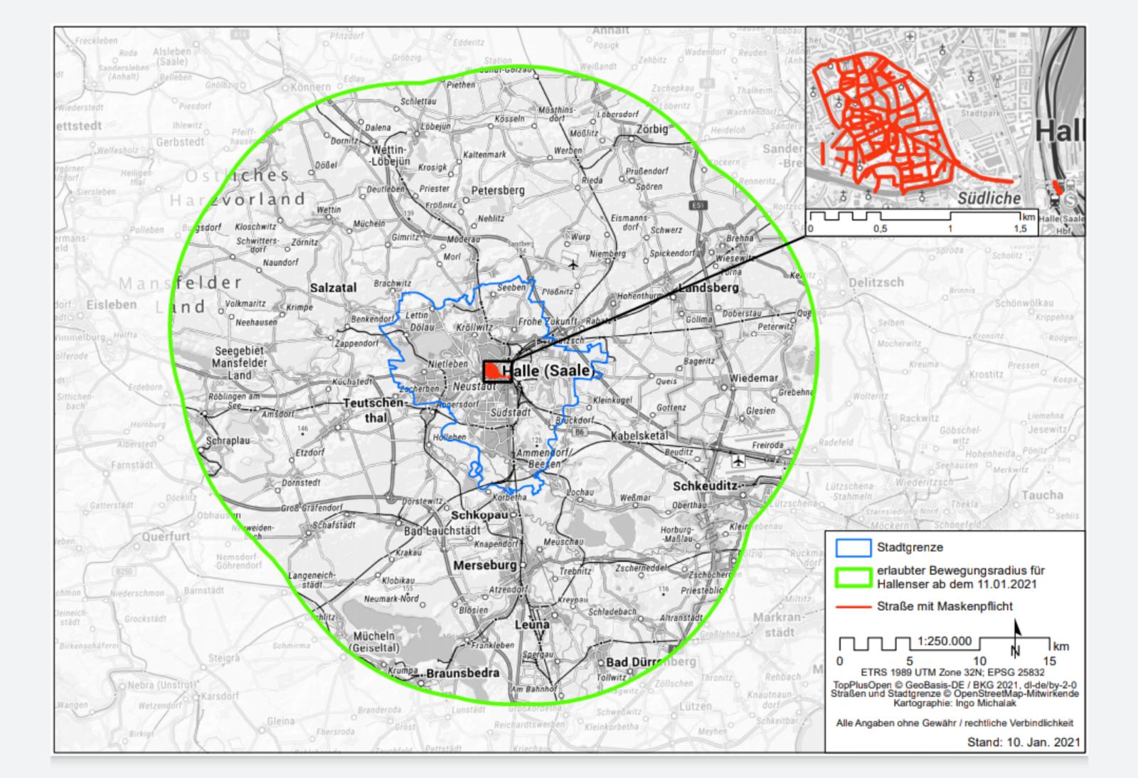 Fahrzeit Radius Karte Das ist der 15kmRadius um Halle Du bist Halle