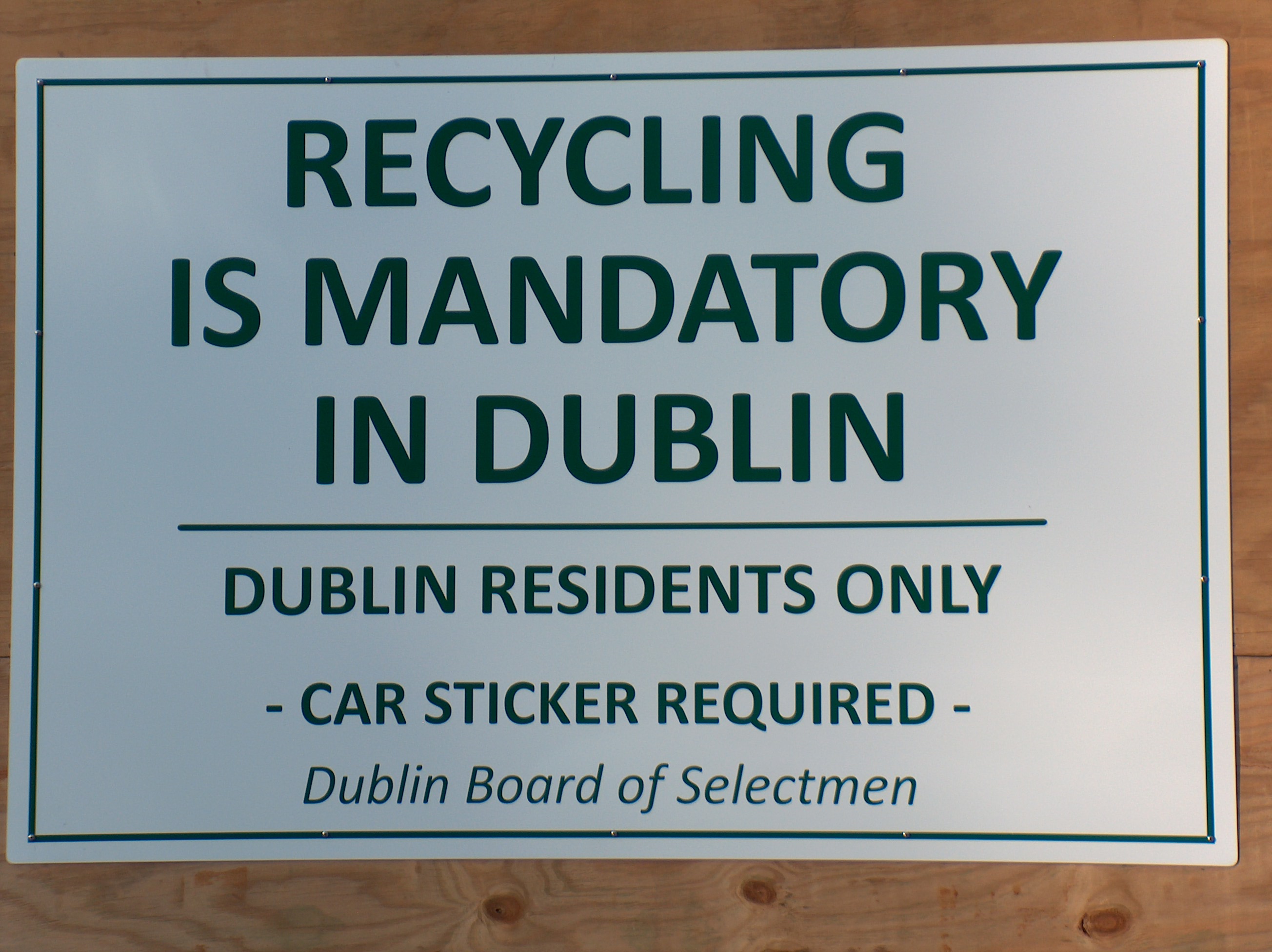 Recycling Notice The Dublin Advocate
