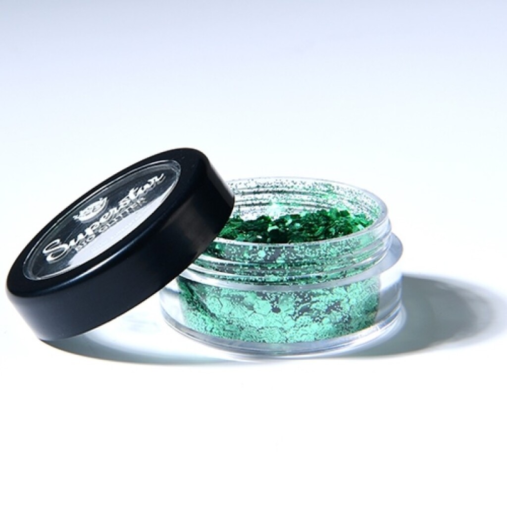 Superstar Biodegradable Face & Body Glitter Green Chunky Mix