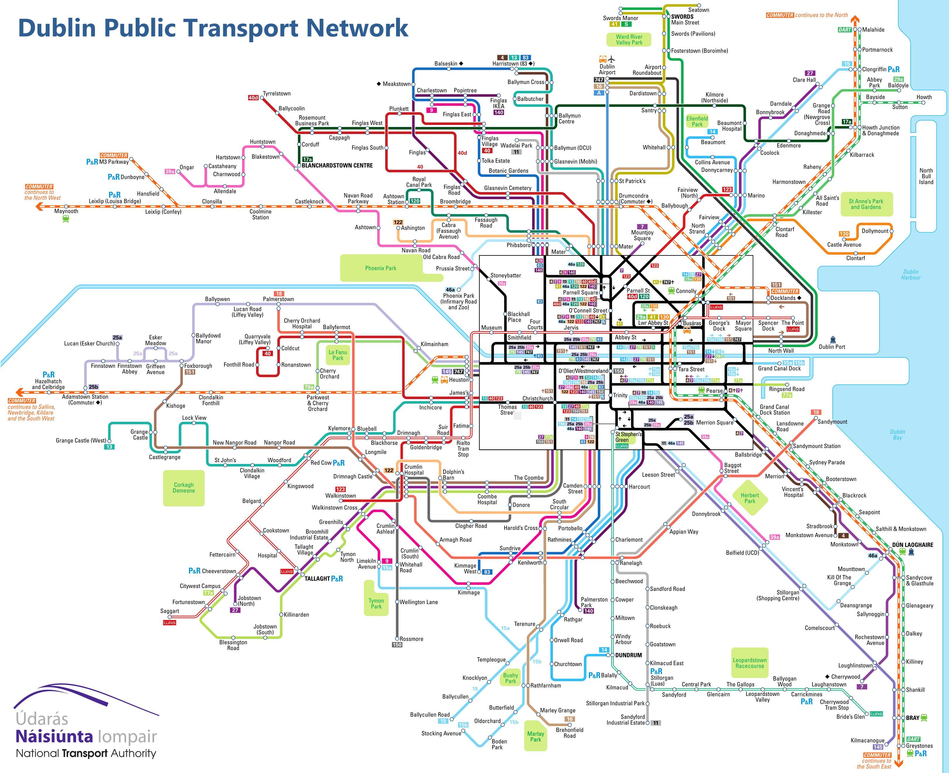 Public Transportation Map Dublin Ireland Transport Informations Lane