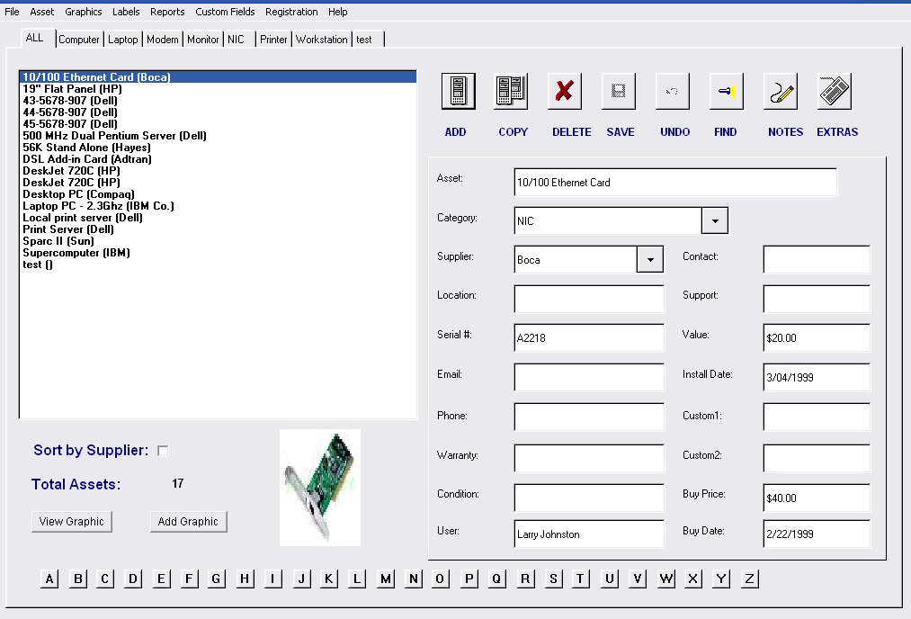 Hardware Asset Organizer Software