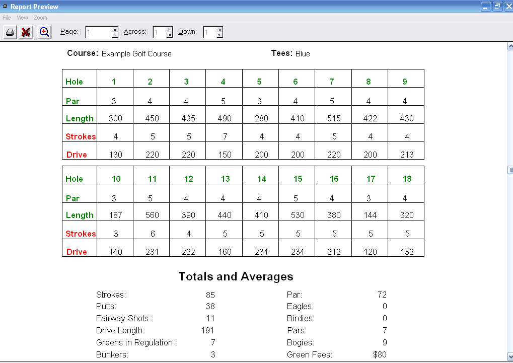 Golf Tracker Golfing Score Software