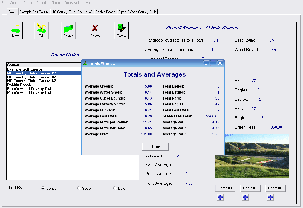Golf Tracker Golfing Score Software