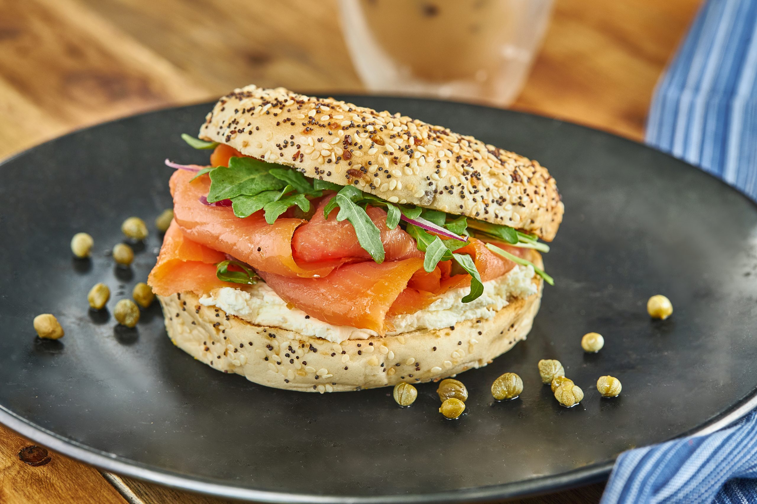 Ducktrap Cold Smoked Salmon Bagel Sandwich
