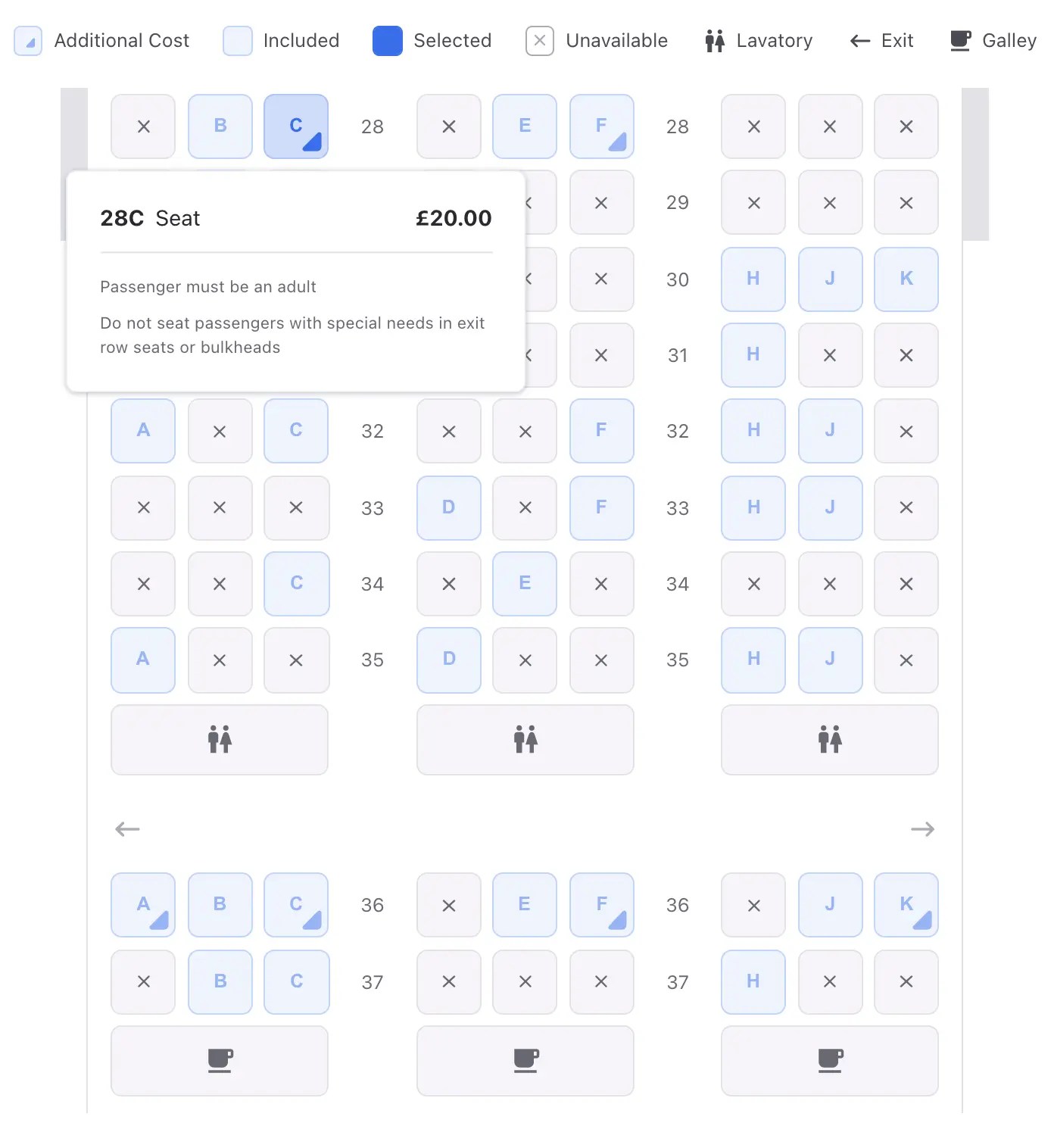 Adding seats Duffel Documentation
