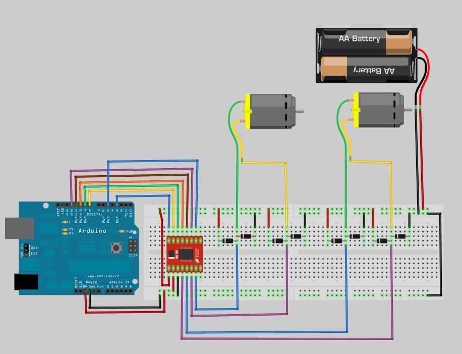 Using the Sparkfun Motor Driver 1A Dual TB6612FNG using Arduino Use
