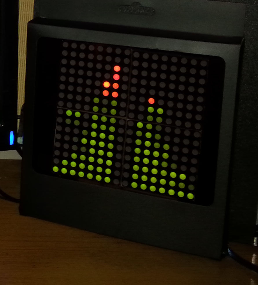 Arduino based Bicolor LED Matrix Audio Spectrum Visualizer Use