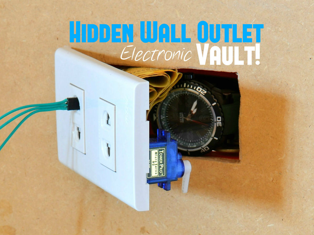 Hidden Wall Outlet Safe (w/Arduino Lock) using arduino duino