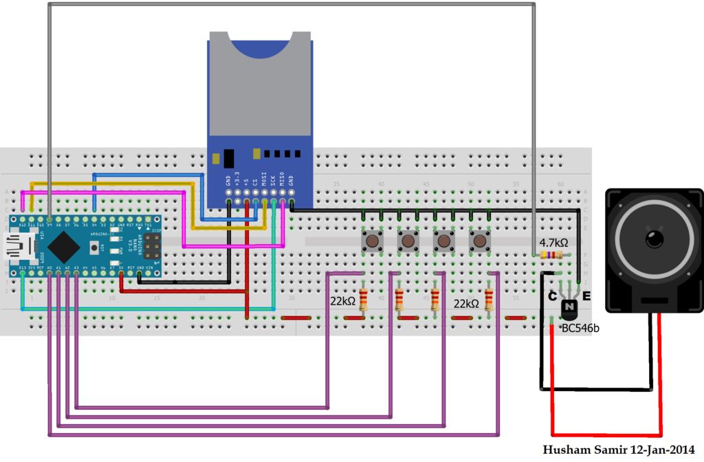 Playing Wave file using arduino duino