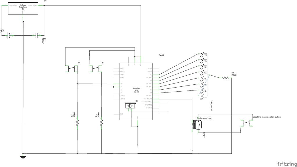 Washing machine countdown timer using Arduino - duino