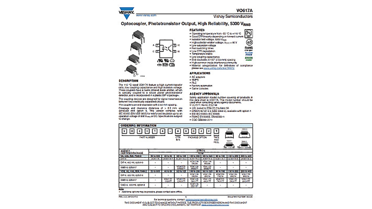 Guidelines for reading an optocoupler datasheet duino