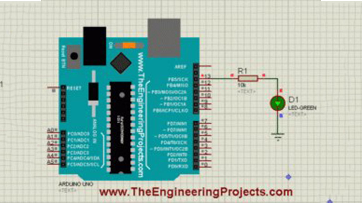 A Simple Arduino LED Example in Proteus duino