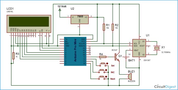 12 Hour Digital Clock Circuit Diagram - Circuit Diagram