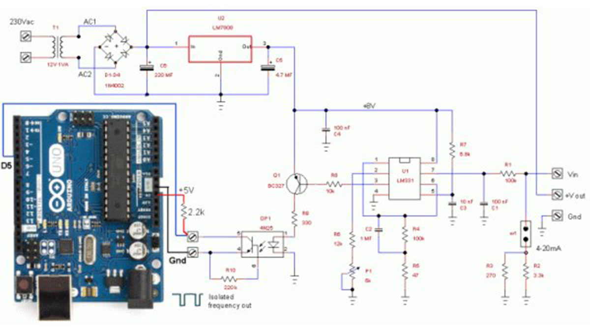 An isolated analog input for Arduino duino