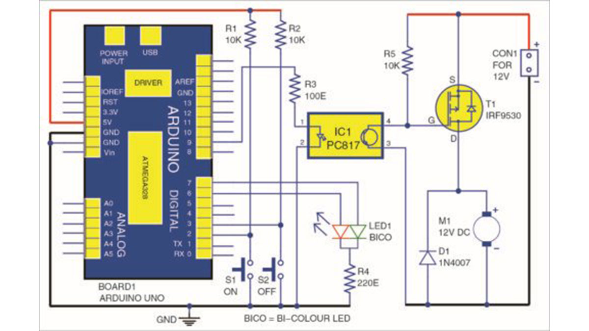 Dc Motor Starter Using Arduino Uno Board Use For Projects