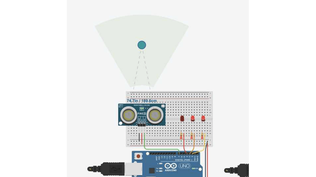 Ultrasonic Distance Sensor in Arduino With Tinkercad duino