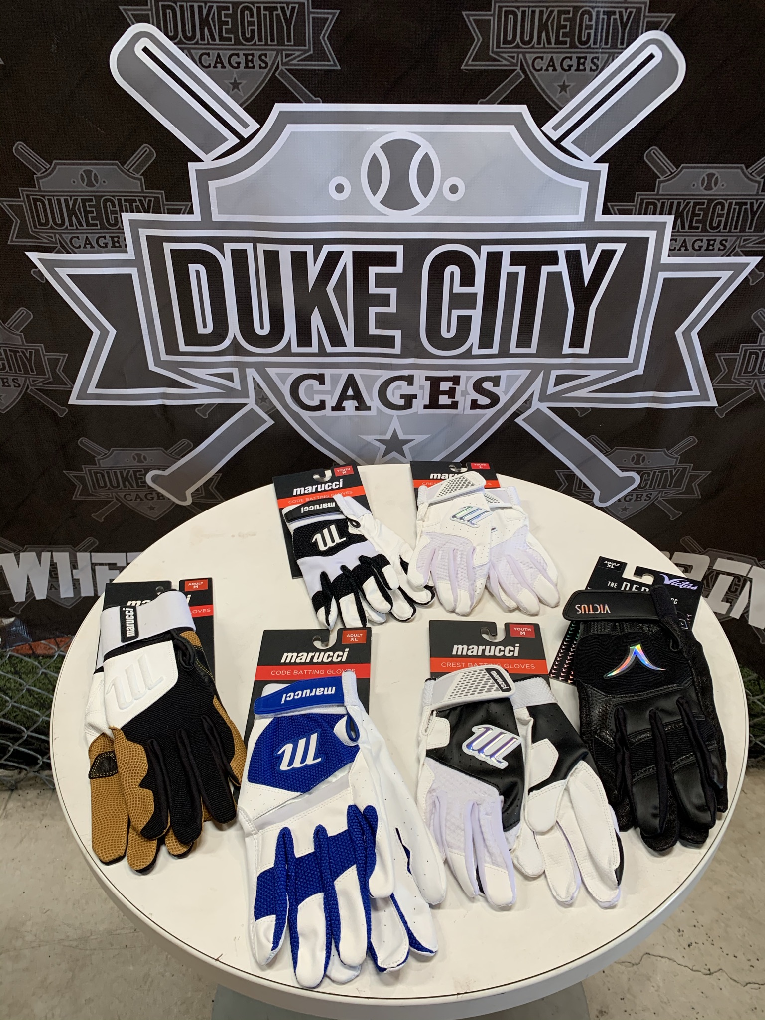 Marucci / Victus Batting Gloves Duke City Cages Indoor Batting Cage