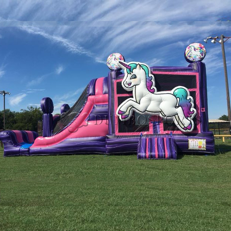 unicorn bounce house with slide Dumbosports
