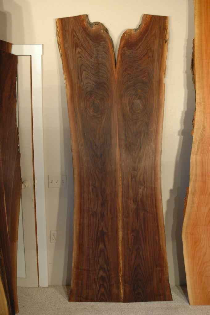 BOOKMATCHED CROTCH WALNUT SLAB TABLE TOP Dumonds Custom Furniture