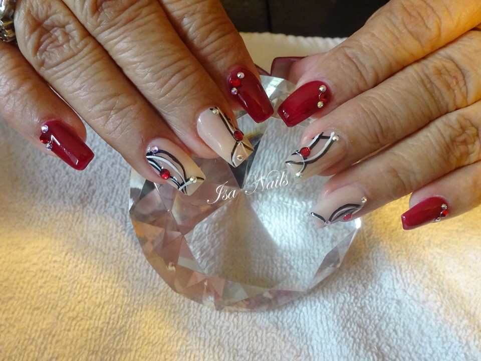 Unas Baby Boomer Con Swarovski Isa Nails
