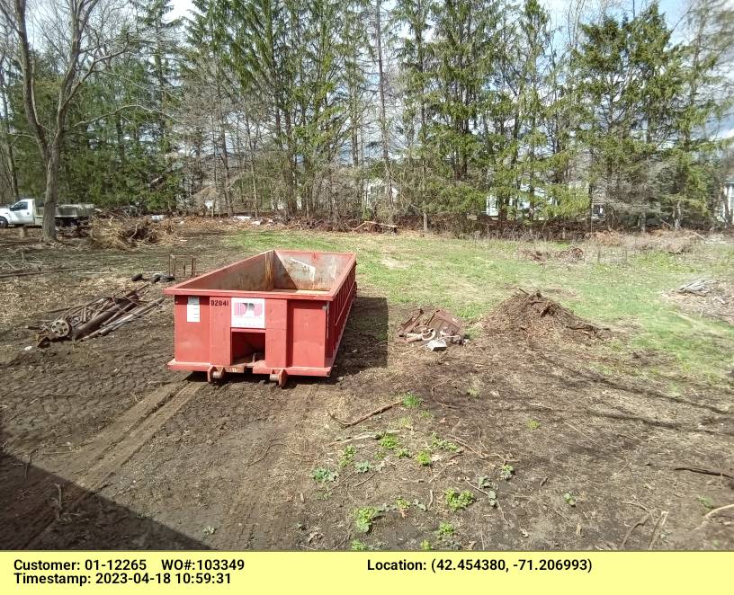 20 yard dumpster delivered in Lexington, MA for steel disposal
