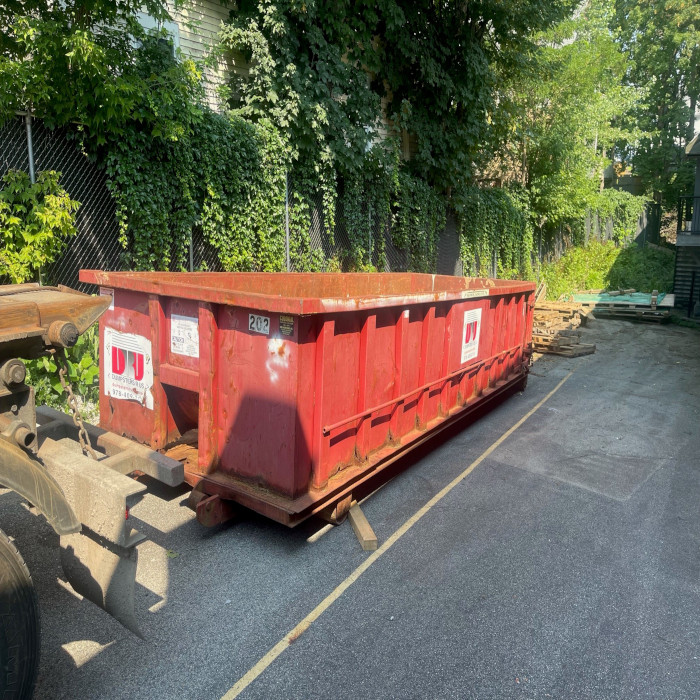 20 yard dumpster rental in Lowell for an office carpet removal and