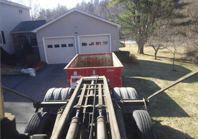15 yard dumpster delivery to a home in Haverhill, MA for Yard Waste