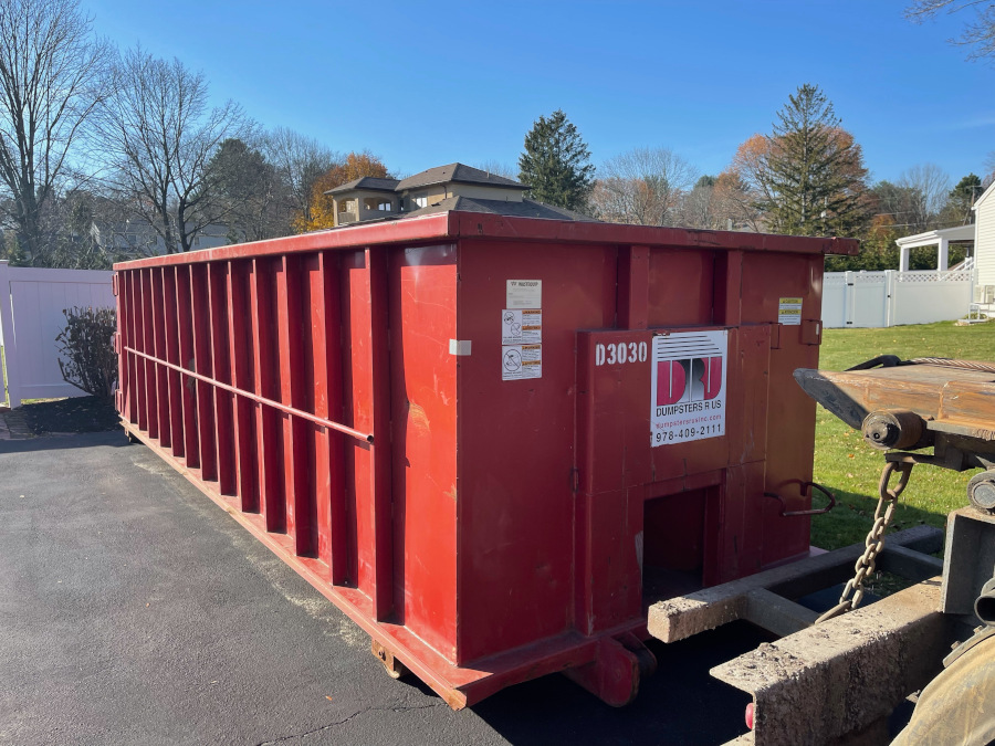 30 yard dumpster rental in Andover, MA for a home renovation project Dumpsters R Us, Inc