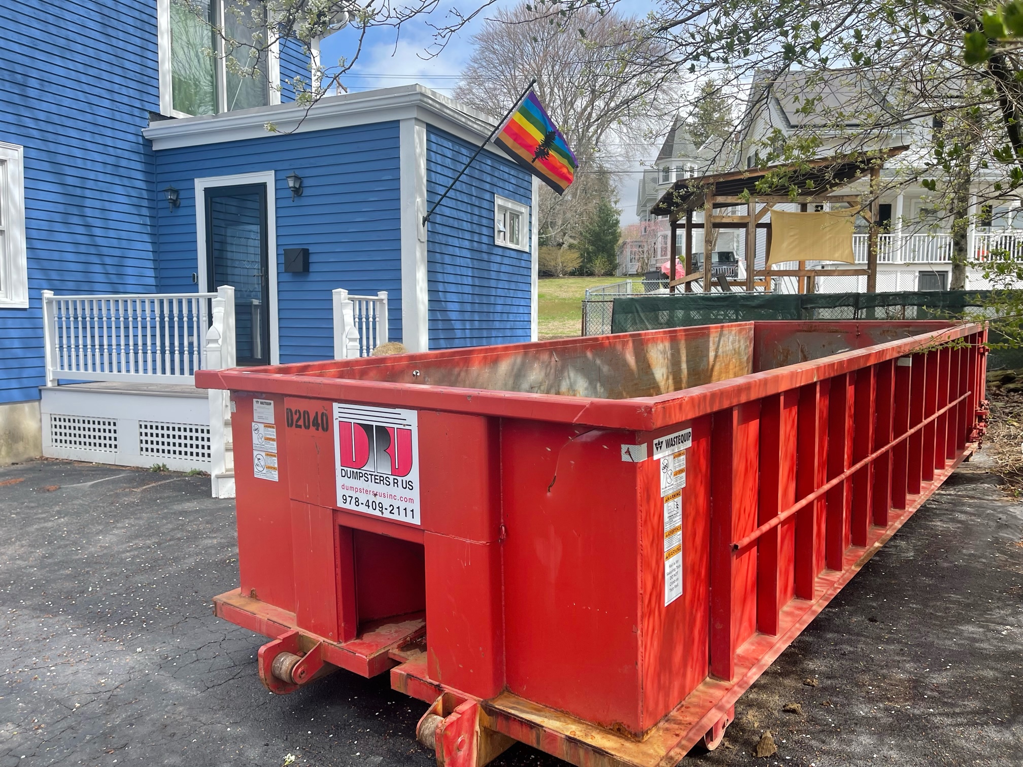 20 yard dumpster in Haverhill, MA for a basement cleanout project