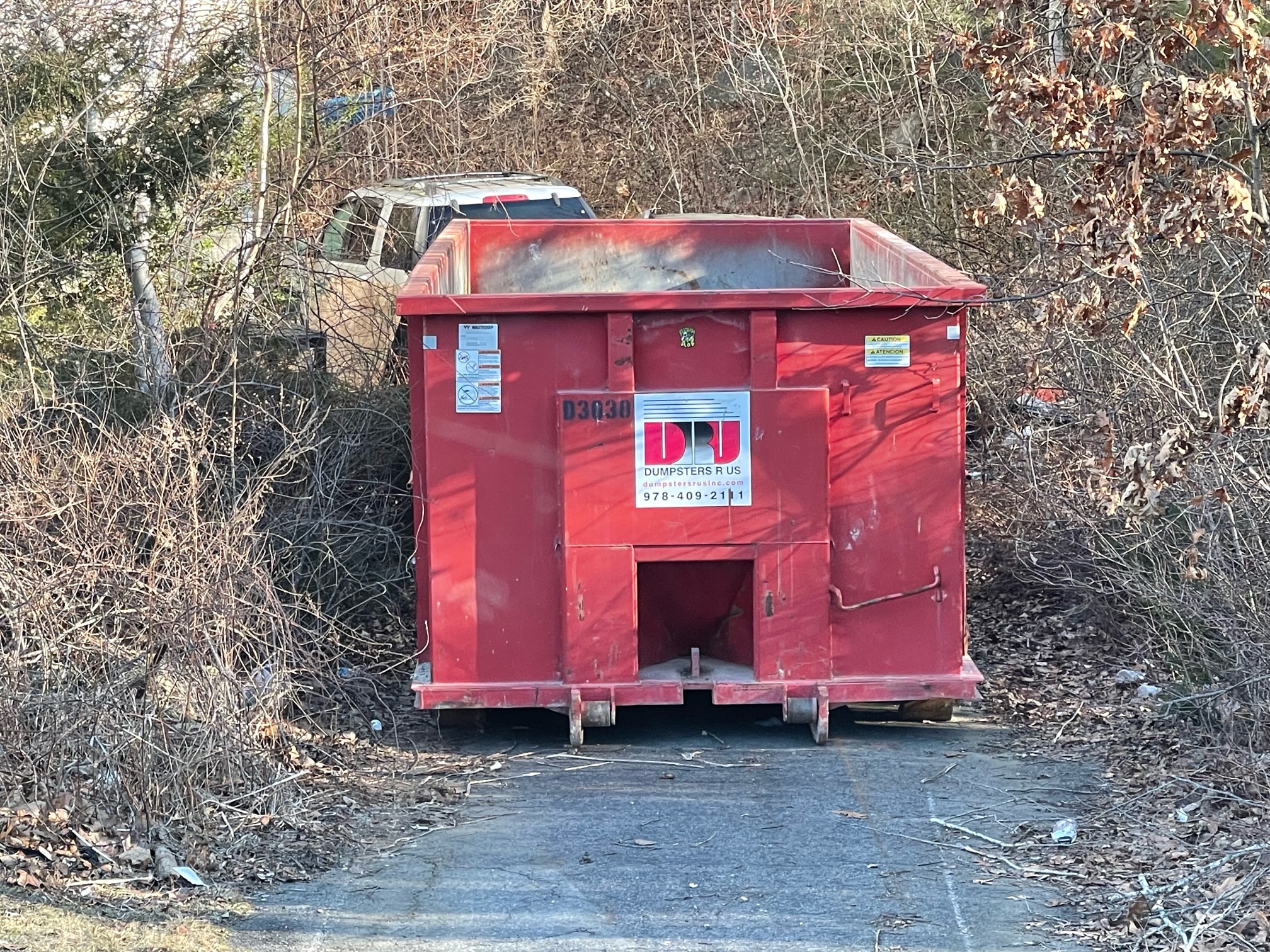 30 yard dumpster rental delivered to Topsfield, MA for a garage