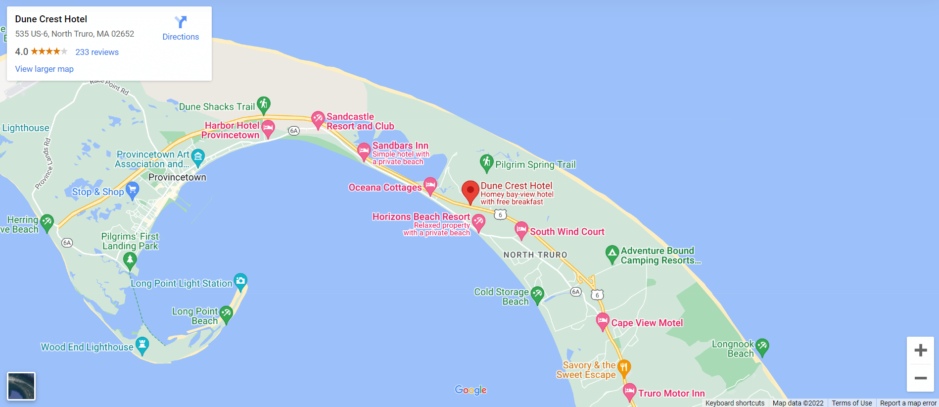 Dune Crest Resort Pet Friendly Resort, North Truro Cape Cod Resort