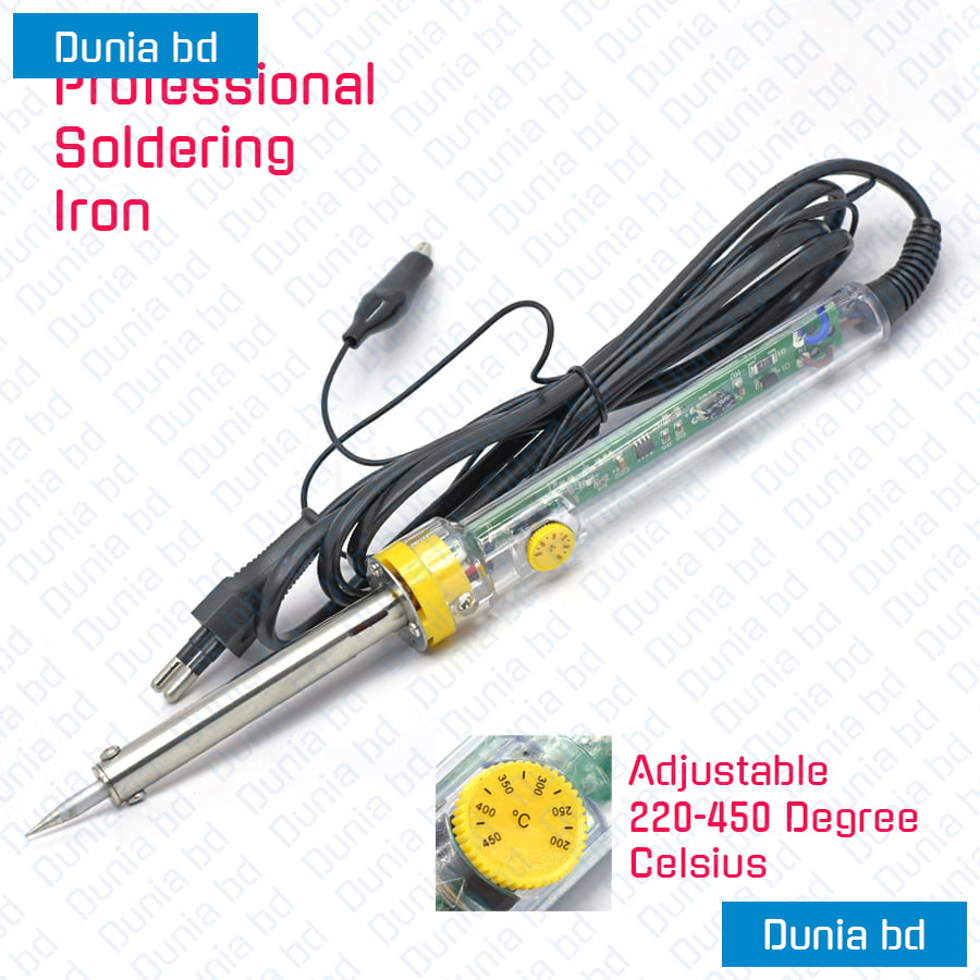 60 Watt Adjustable Temperature Soldering Iron 200 To 450 Degree Celsius