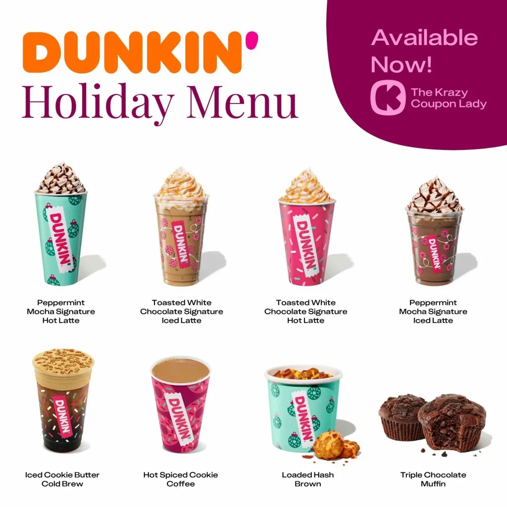 dunkin donuts 2026 holiday menu Dunkin Donuts Holiday Menu Prices 2025 Updated List