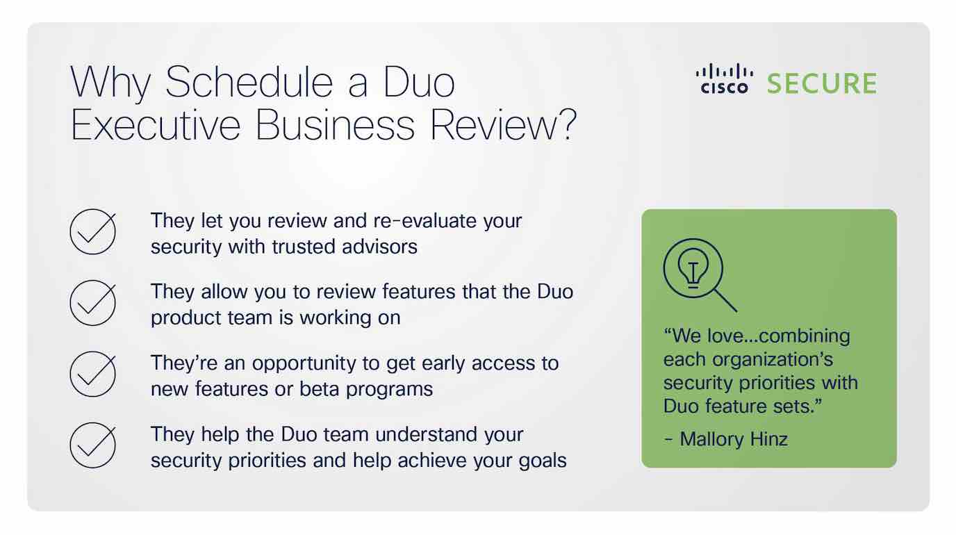Executive Business Reviews with Duo Care Duo Blog Duo Security